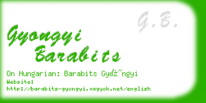 gyongyi barabits business card